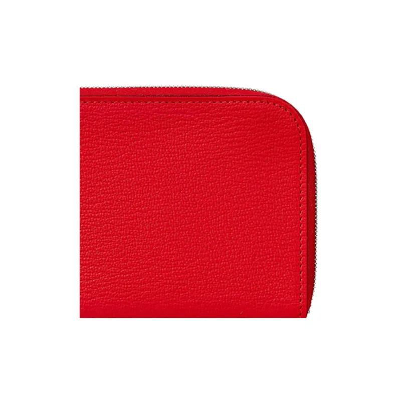 HERMES Mysore Goat Skin Wallet Women's S3 Rouge De Coeur Heart Red-2