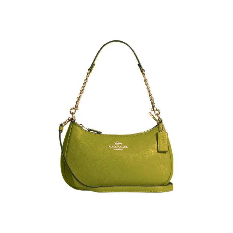 COACH Teri Cow Leather Portable Crossbody Bag, Shoulder Bag Women's Green-0