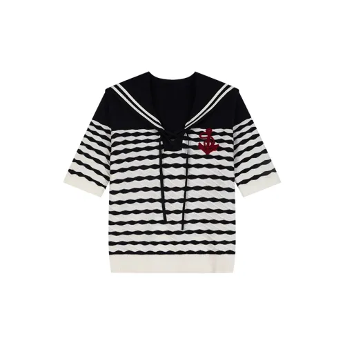 UOOYAA Nautical Collection T-Shirts Women's Stripes