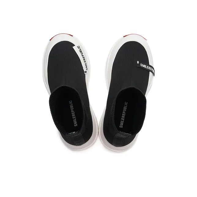 SMILEREPUBLIC Anti-Slip Wear-Resistant High-Top Casual Shoes Unisex Black-3