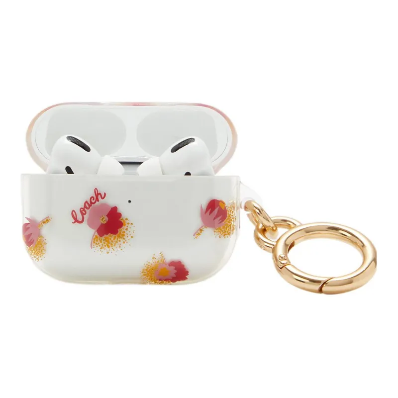 COACH Plastic Earphone Case Women's Transparent & Red-4
