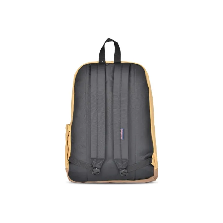 JanSport Leather Patchwork Backpack Medium Size Unisex Desert Yellow-3
