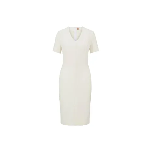 HUGO BOSS Short-Sleeved Dresses Women's White