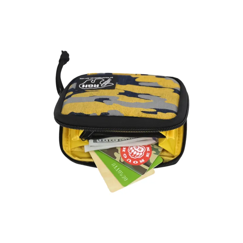 Rough Enough Canvas Canvas Bag Wallet Card Holder Coin Purse Regular Unisex Yellow Blue Camouflage-2