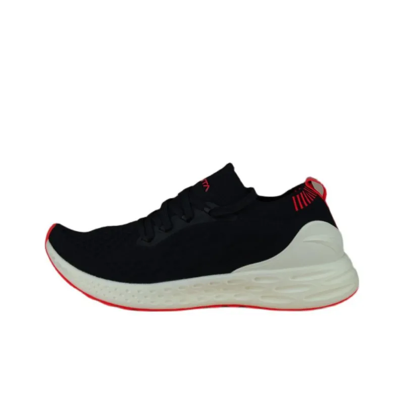 Anta Running Collection Anti Slip Wear Resistant Low Top Running Shoes Men's Black White Red-0