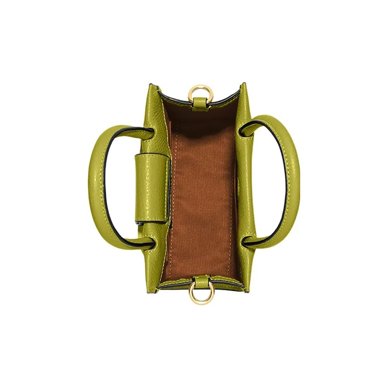 COACH Cally Pebbled Cow Leather Handbag Shoulder Bag Crossbody Bag Small Size Women's Olive Green-2