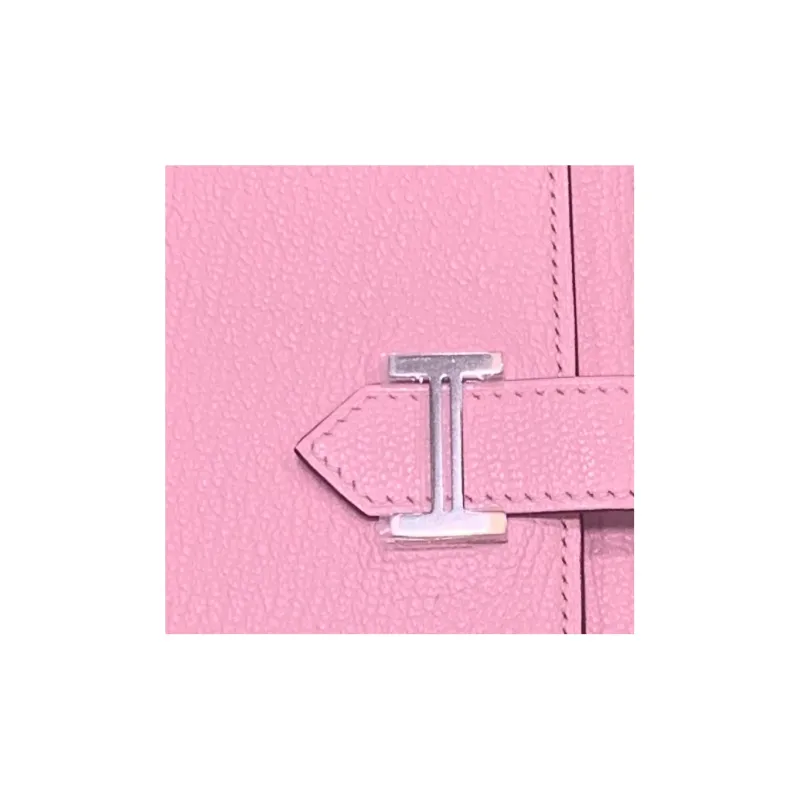 HERMES Bearn Goatskin Wallet Women's 3Q Rose Sakura Cherry Blossom Pink-4