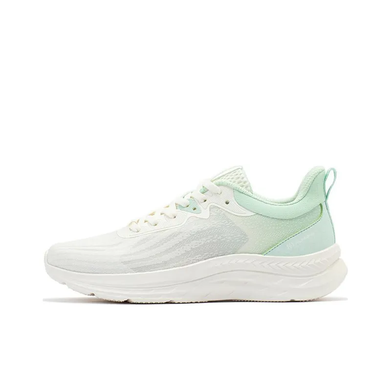 361° Shock Absorbers With Slip Resistant And Abrasion Resistant Properties Low Top Running Shoes Women's White Green-0