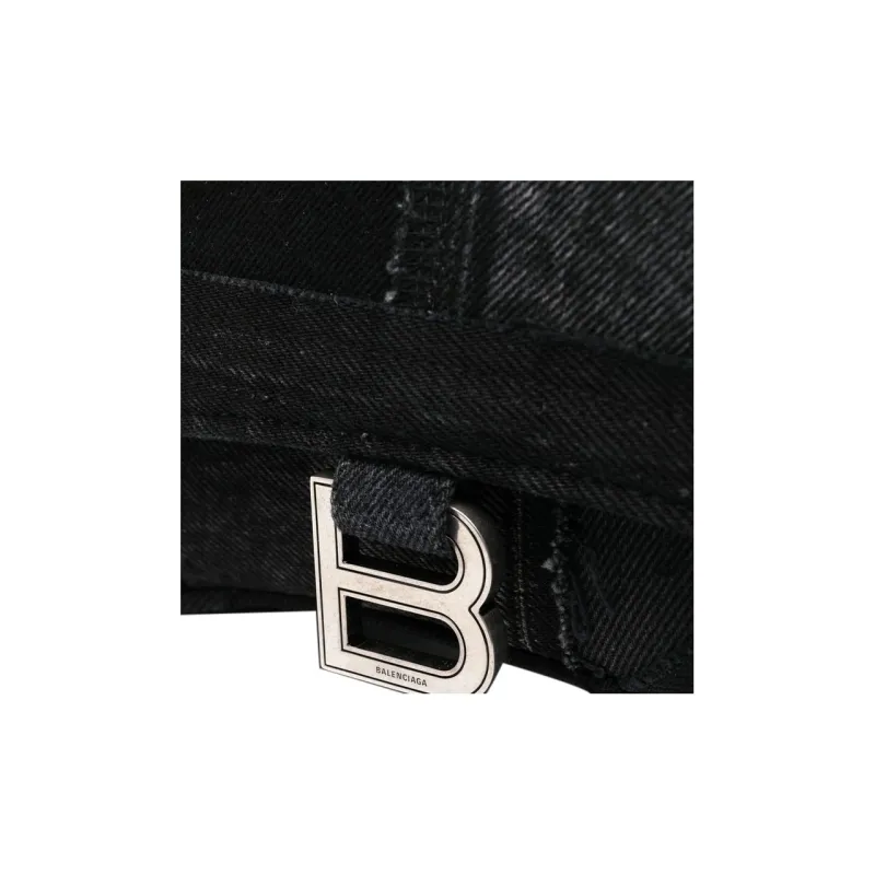 Balenciaga Hourglass Denim Hourglass Bag, Handbag, Shoulder Bag, Crossbody Bag Trumpets Women's Black-3