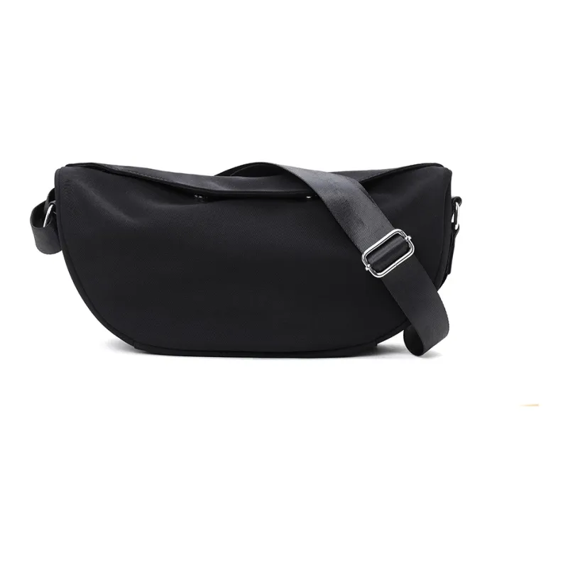 RUIGOR Fabric Fanny Pack Backpack Sling Bag Shoulder Bag Crossbody Bag Medium Size Unisex Black-1