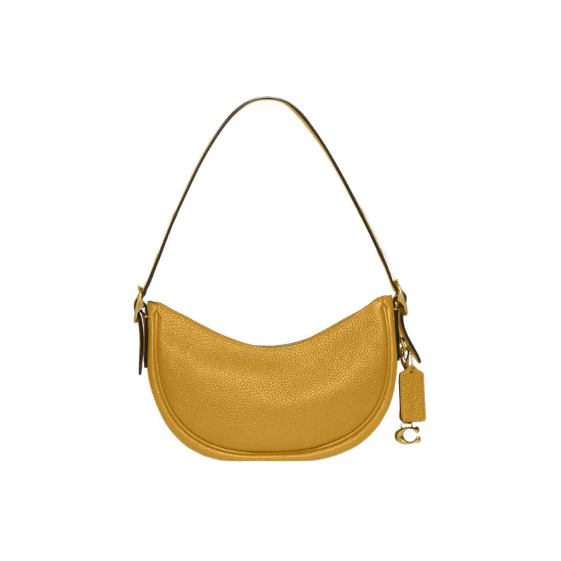 COACH Luna Cow Leather Handbag, Shoulder Bag Women's Yellow-0