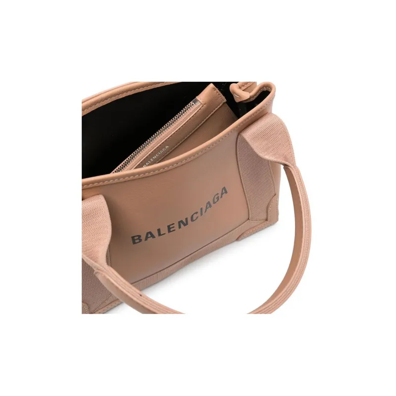 Balenciaga Navy Calfskin Shoulder Bag Crossbody Bag Handbag Extra Small Women's Blush Beige-3