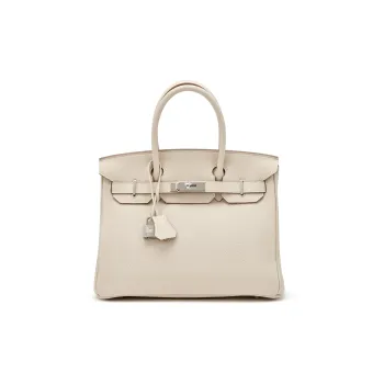 HERMES Birkin Togo Calfskin Birkin Bag Handbags Regular Women's 0T Mushroom White