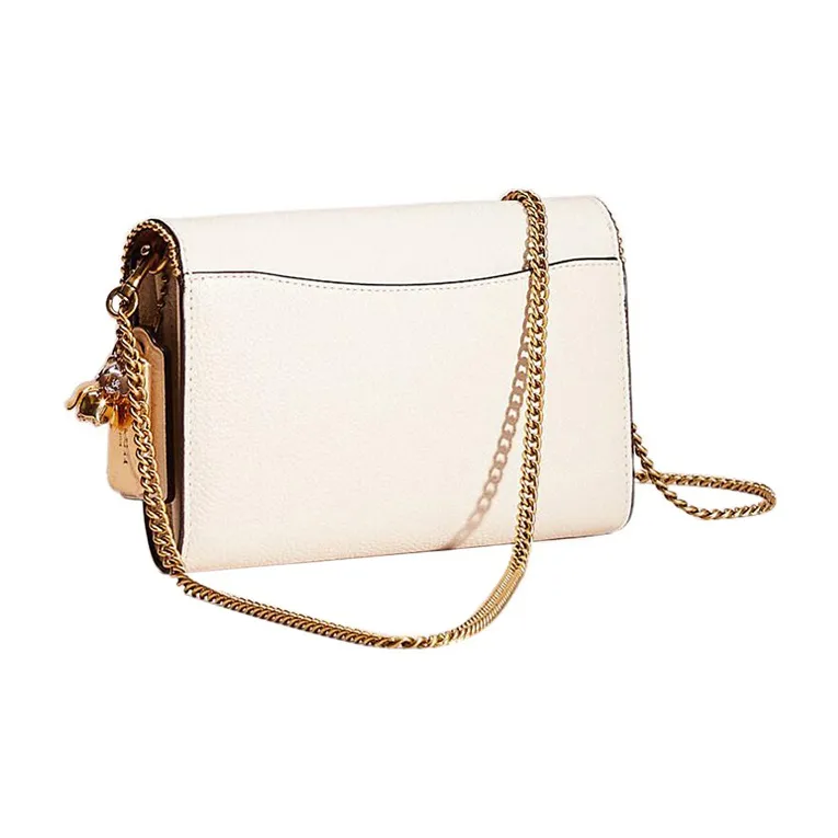 COACH Tabby Pebbled Leather Bacchus Bag One Shoulder Crossbody Clutch Small Size Women's White-1