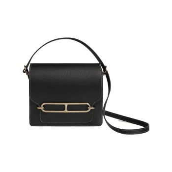 HERMES Roulis Evercolor Calfskin Pig Nose Wallet Handheld Shoulder Bag Crossbody Bag Mini Women's Noir Black