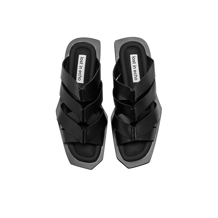 Lost In Echo Slide Slippers Women's Black-3
