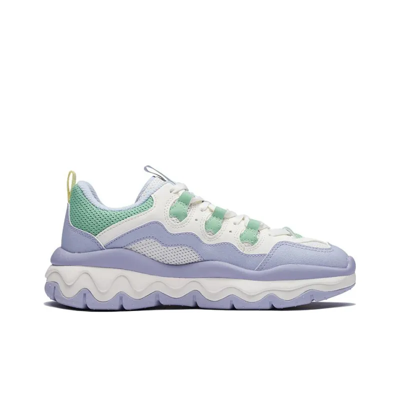 361° Cushioning, Slip Resistant, And Abrasion Resistant Low Top Sports Casual Shoes Women's Purple White Green-1