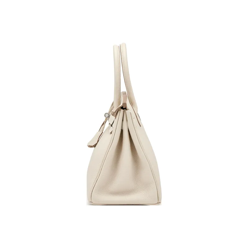 HERMES Birkin Togo Calfskin Birkin Bag Handbags Regular Women's 0T Mushroom White-1