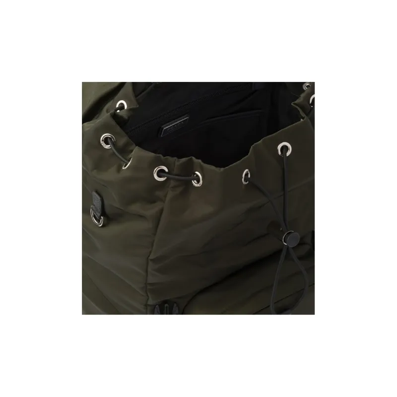 PRADA Recycled Nylon With Saffiano Leather Backpack Men's Moss Green-4