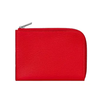 HERMES Mysore Goat Skin Wallet Women's S3 Rouge De Coeur Heart Red