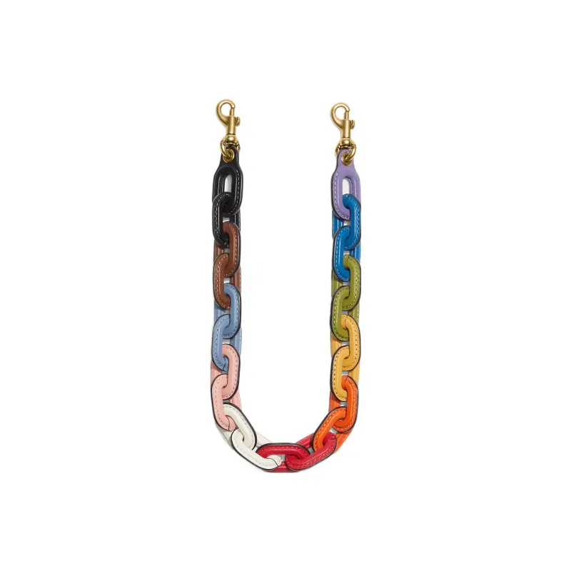 COACH Leather Bag Accessory Short Chain Strap Women's Rainbow-1