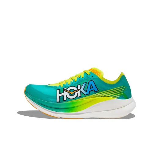 HOKA ONE ONE ROCKET X 2 Running Shoes Unisex Low-Top Blue/Yellow