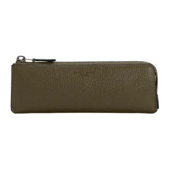 COACH Organizational Case Pebbled Leather Coin Purse Clutch Small Size Women's Bronze