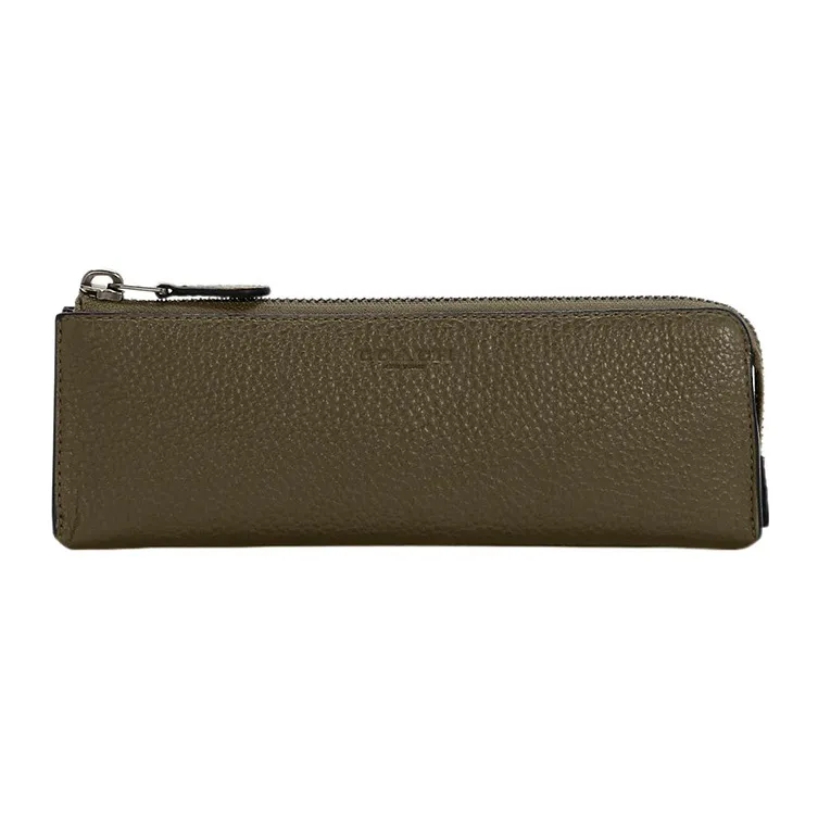 COACH Organizational Case Pebbled Leather Coin Purse Clutch Small Size Women's Bronze-0