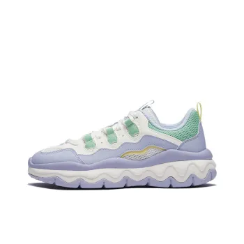 361° Cushioning, Slip Resistant, And Abrasion Resistant Low Top Sports Casual Shoes Women's Purple White Green