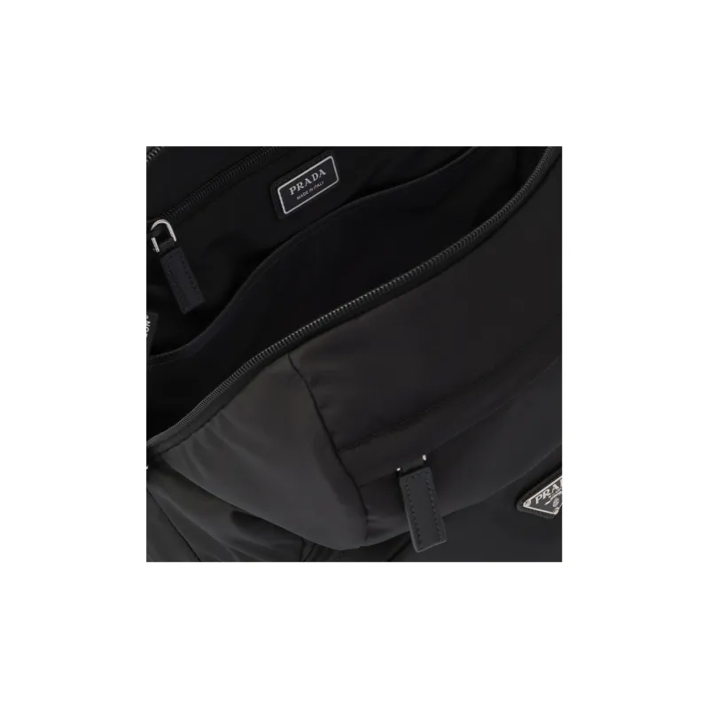 PRADA Re Nylon Fabric Backpack Medium Size Men's Black-4