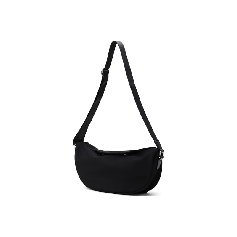 RUIGOR Fabric Fanny Pack Backpack Sling Bag Shoulder Bag Crossbody Bag Medium Size Unisex Black-4
