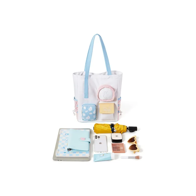 Miffy Oxford Tote Bag, Shoulder Bag, Handbag Women's Blue Pink/Khaki-4