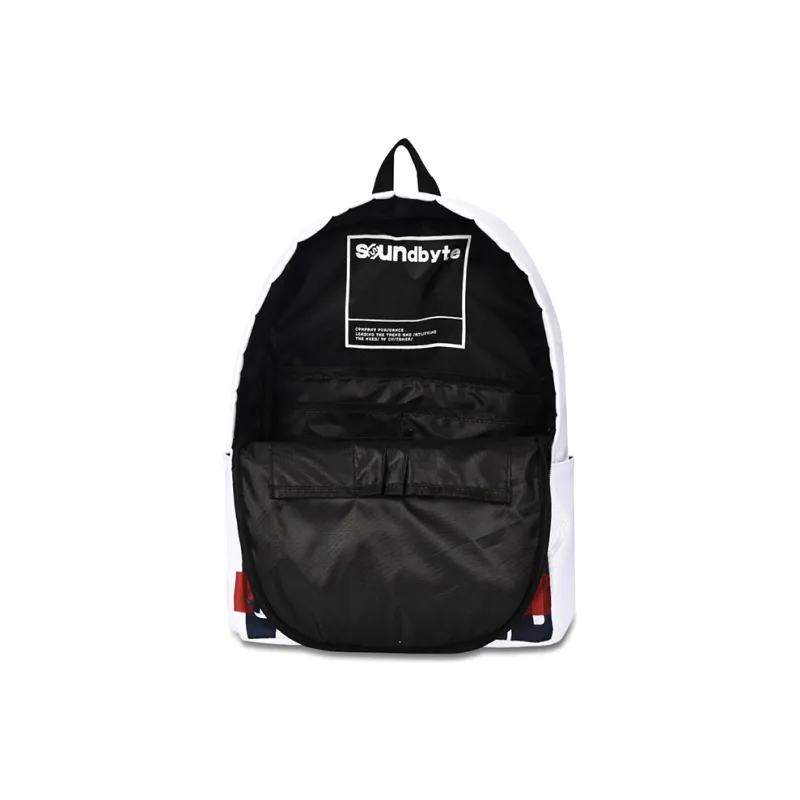 ONRF SOUNDBYTE Collaboration Polyester Water Repellent Backpack Medium Size Unisex White-6