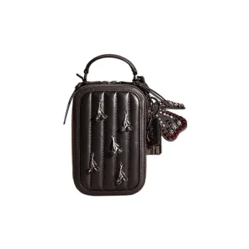 COACH Alie Leather Camera Bag Handbag Shoulder Bag Crossbody Bag Mini Women's Black