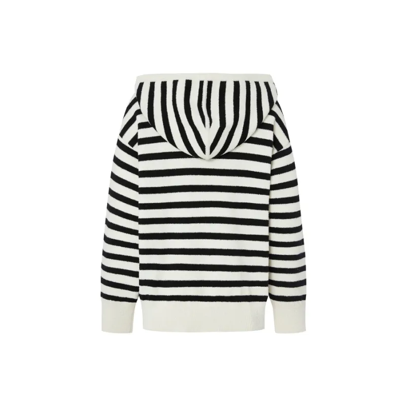 MO&CO Knitwear Women's Black White Stripes-1