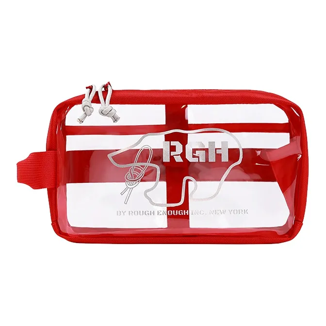 Rough Enough Canvas Portable Storage Bag, Makeup Bag, Toiletry Bag Tubas Unisex Red-1