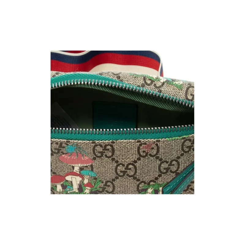 GUCCI Canvas With Leather Fanny Pack Sling Bags Kids' Bags Kids' Ebony Wood With Mint Green/Sweet Color-3