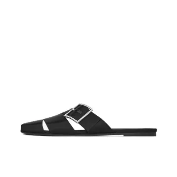 SAINT LAURENT Slip Resistant Closed Toe Slippers Men's Black