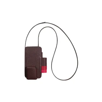 HERMES Hermèsway Epsom Calfskin Cell Phone Pouch Women's Maroon/Cassock Red/Bright Pink