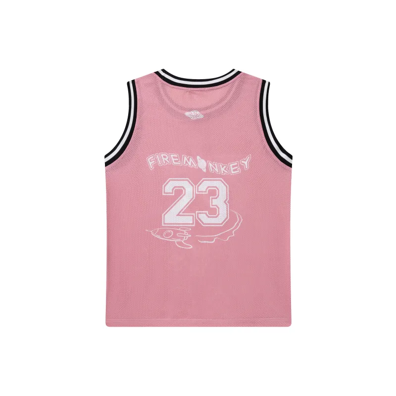 FireMonkey Basketball Jerseys Unisex Pink-6