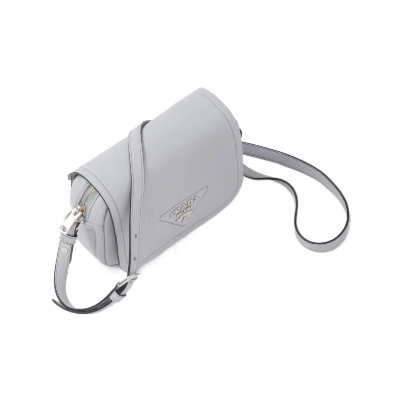 PRADA Leather Crossbody Bag Shoulder Bag Women's Cornflower Blue-1