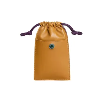 HERMES Pilo Milo Lambskin With Swift Calfskin Cell Phone Pouch Women's Sesame & Violet