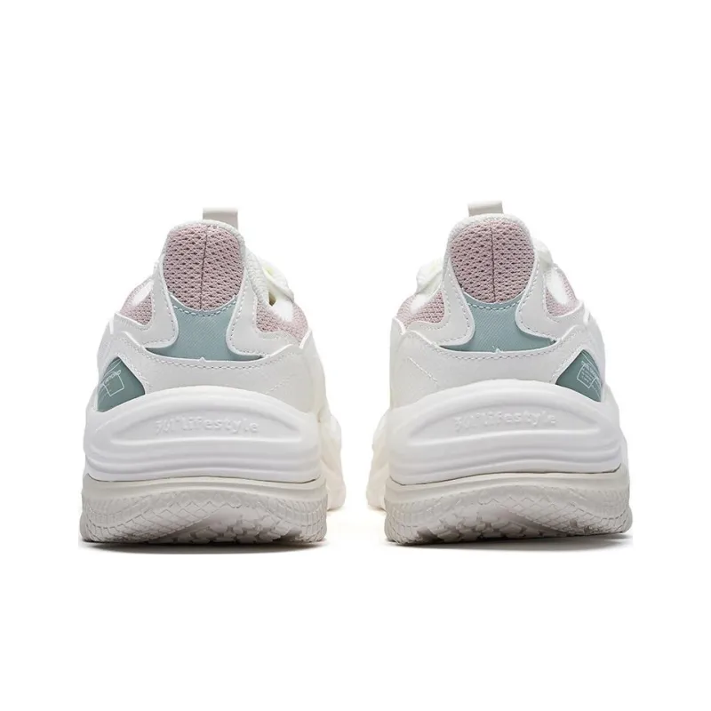 361° Cushioning, Slip Resistant, And Abrasion Resistant Low Top Sports Casual Shoes Women's White Green Pink-3