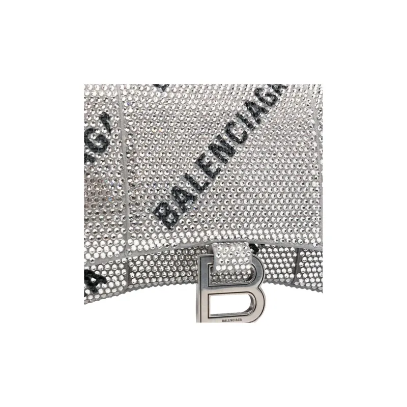 Balenciaga Hourglass Calfskin Hourglass Bag Chain Wallet Shoulder Bag Crossbody Bag Women's Silver-2