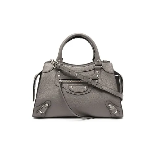 Balenciaga Neo Classic Cow Leather Catfish Bag Shoulder Bag Crossbody Bag Handbag Small Size Women's Silver Gray