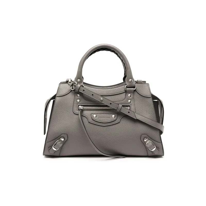 Balenciaga Neo Classic Cow Leather Catfish Bag Shoulder Bag Crossbody Bag Handbag Small Size Women's Silver Gray-0