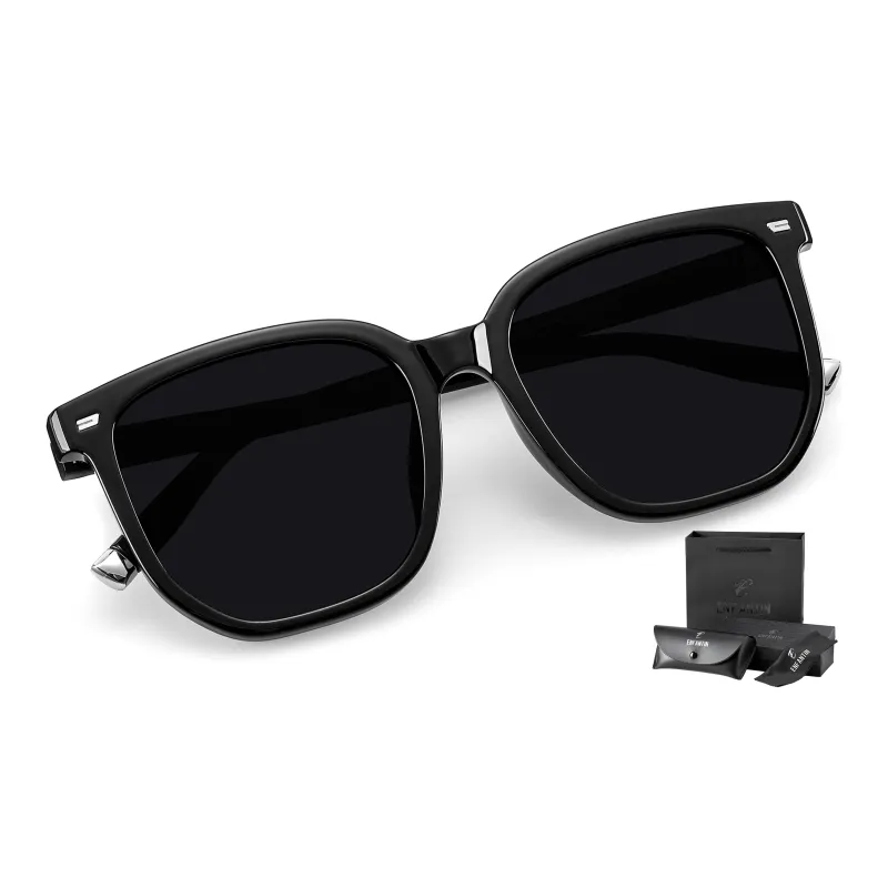 ENFANTIN TR/Memory Plastic Square Sunglasses Unisex-4