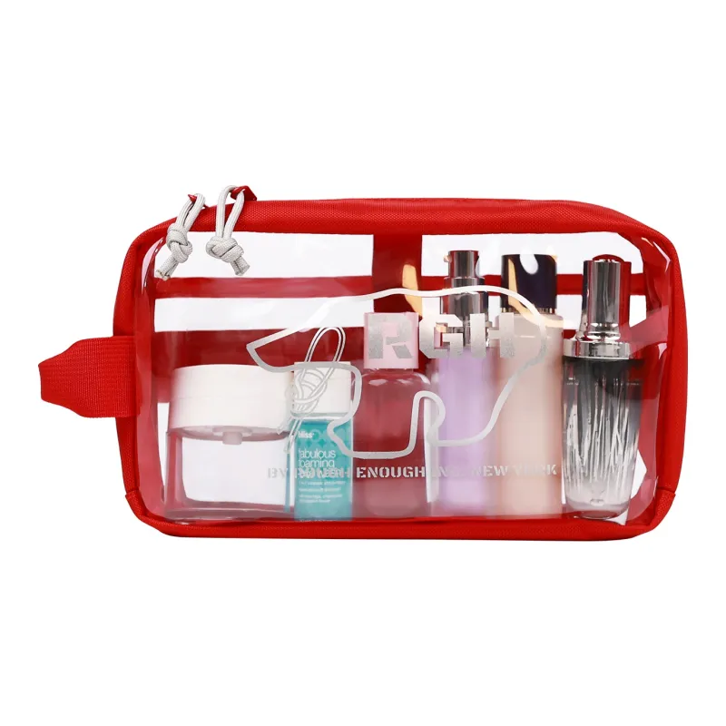 Rough Enough Canvas Portable Storage Bag, Makeup Bag, Toiletry Bag Tubas Unisex Red-2
