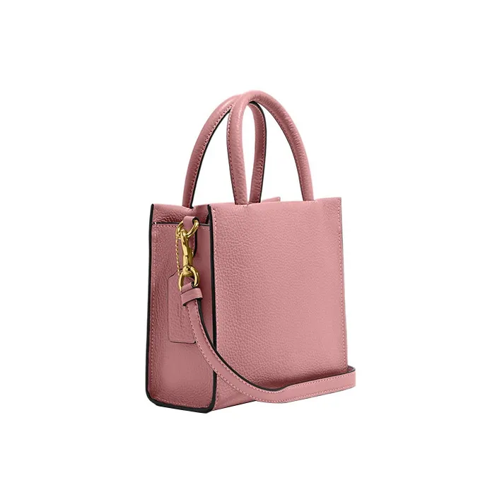 COACH Cally Pebbled Leather Handbag Shoulder Bag Crossbody Bag Small Size Women's Pink-1