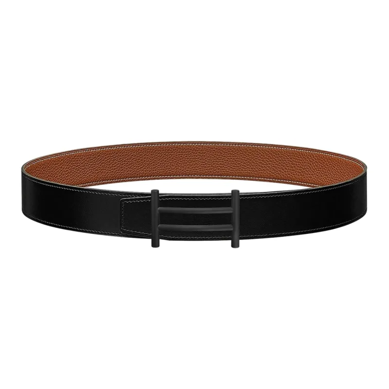 HERMES Leather Belts Men Black-0
